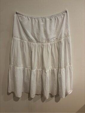 H&M White Tiered A-Line Maxi Skirt